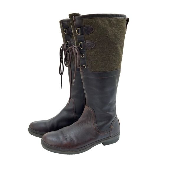 UGG Elsa Tall Waterproof Leather and Wool Riding Boots Size 8 - Picture 4 of 13